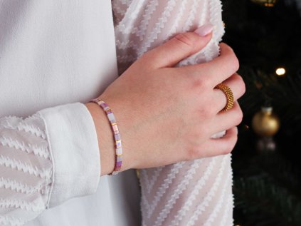 Náramek Miyuki Fialová noblesa