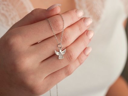 Náhrdelník Anděl - Ag925 platina
