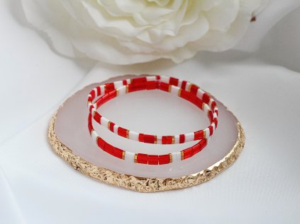 Náramky Miyuki Red