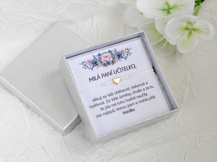 Šňůrkový náramek Srdce zlaté