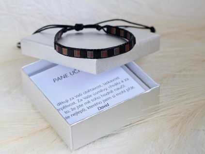 Pánský náramek Miyuki Hnědá elegance