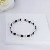 Náramek Miyuki černý třpyt - minimalistický černo-bílý šperk