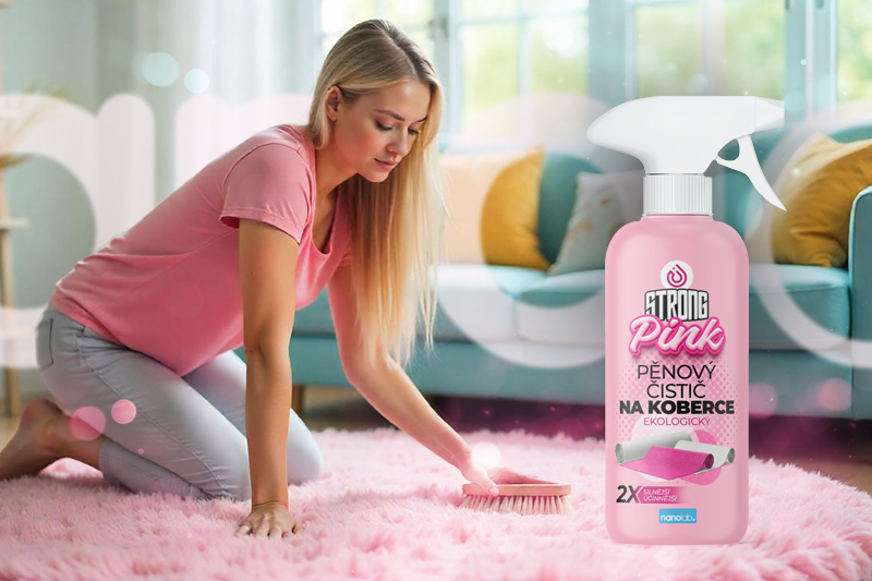 Objevte cestu k ekologickému čištění koberců s Čisticí pěnou Strong Pink