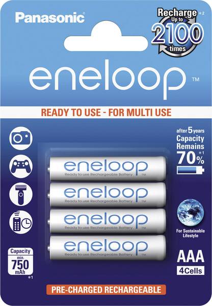 Baterie AAA dobíjecí Panasonic eneloop - blistr 4ks