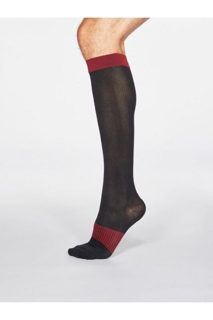 SPM666 BLACK Declan Spotty Recycled Nylon Flight Compression Socks in Black 1
