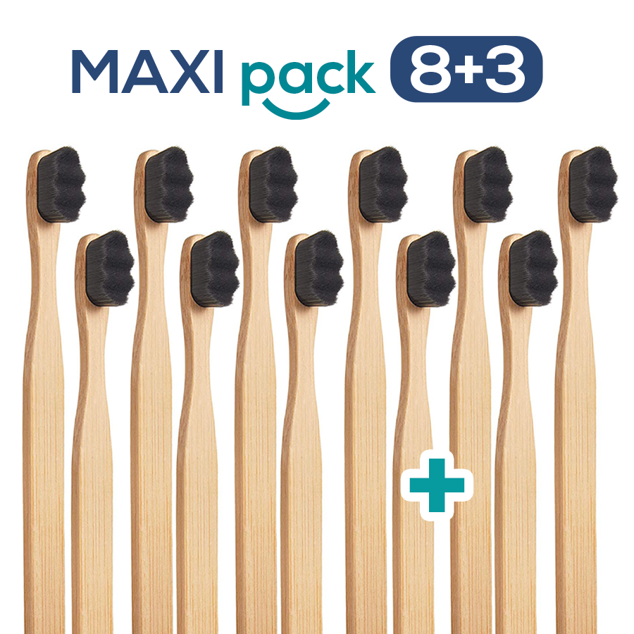 MAXI PACK 8+3 Ultrajemný zubní kartáček Nanosmile Eco Black