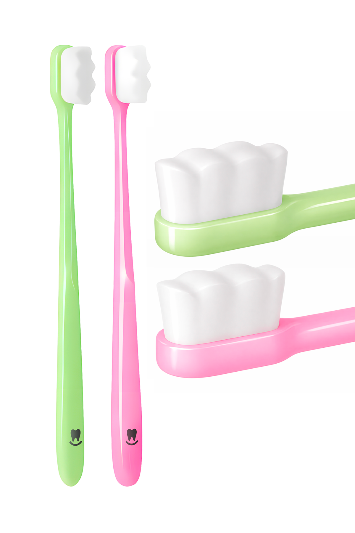 Set zubních kartáčků Nanosmile Green&Pink
