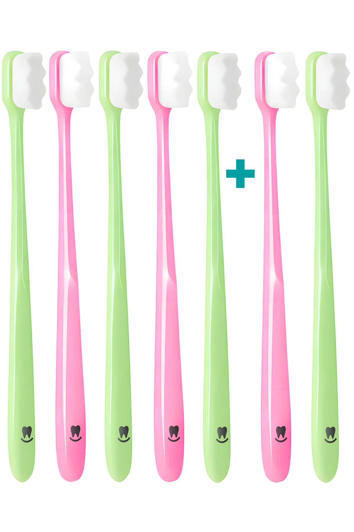 5+2 Ultrajemný zubní kartáček Nanosmile Green&Pink