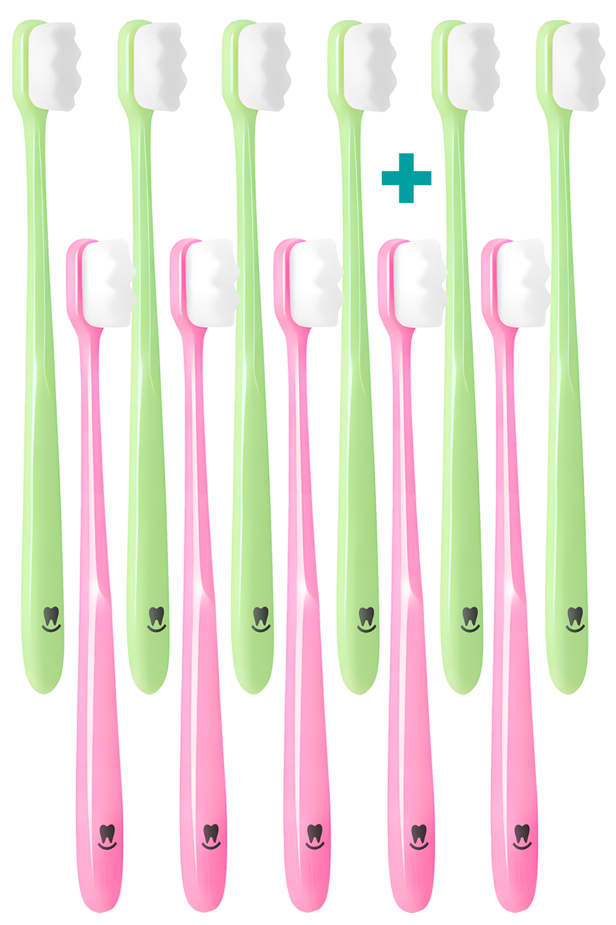 MAXI PACK 8+3 Ultrajemný zubní kartáček Nanosmile Green&Pink