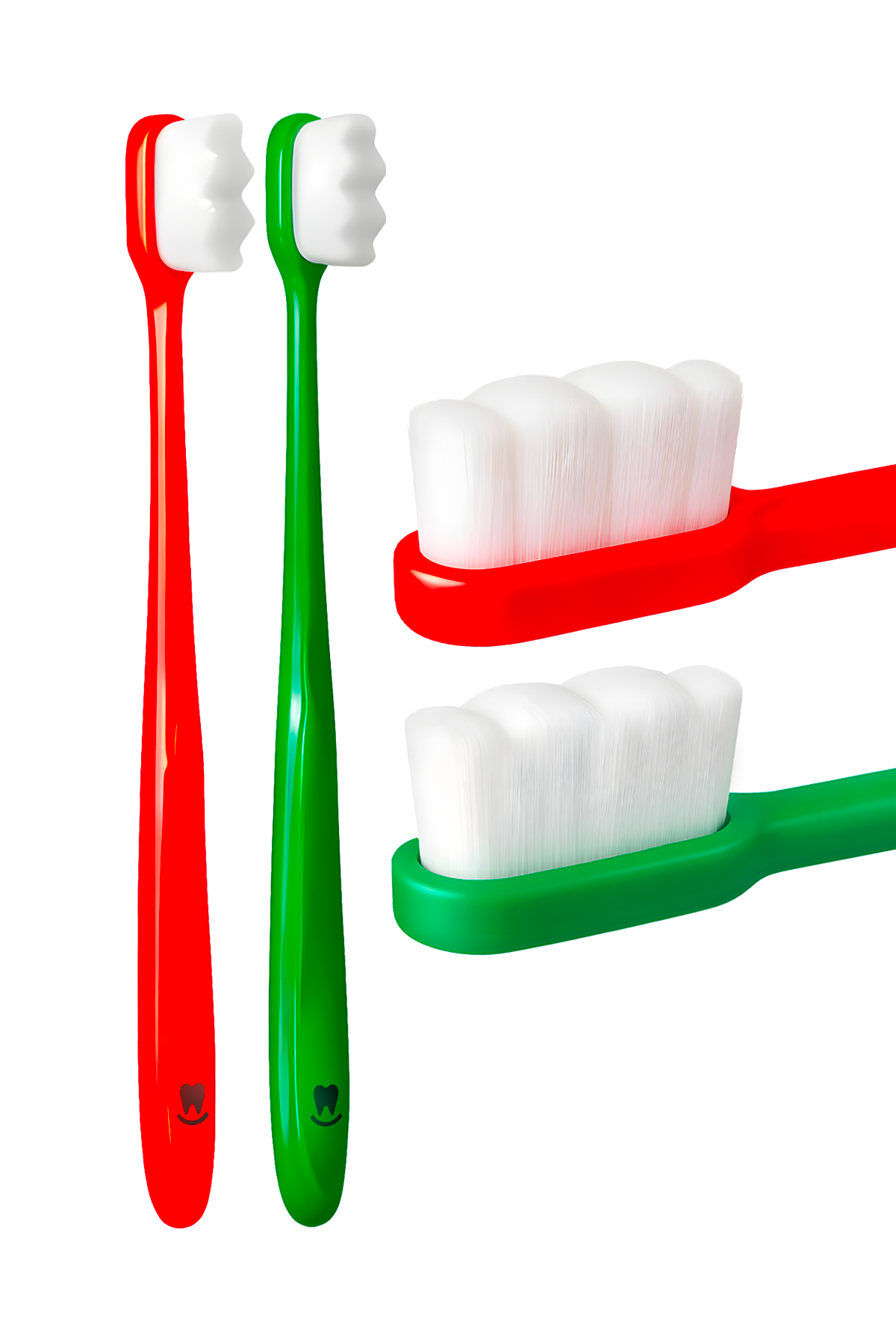 Set zubních kartáčků Nanosmile Red&Darkgreen