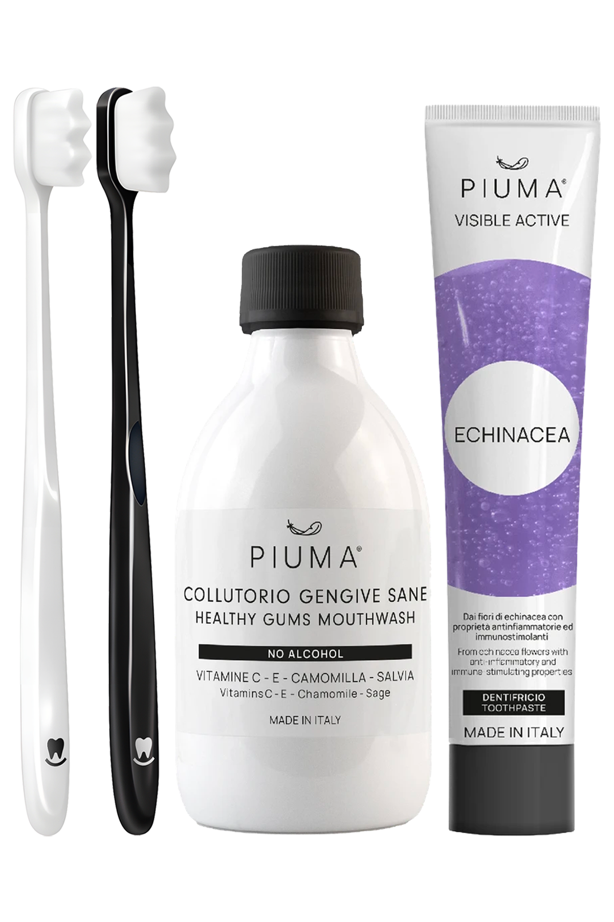 Kompletní set ústní péče Nanosmile & Piuma