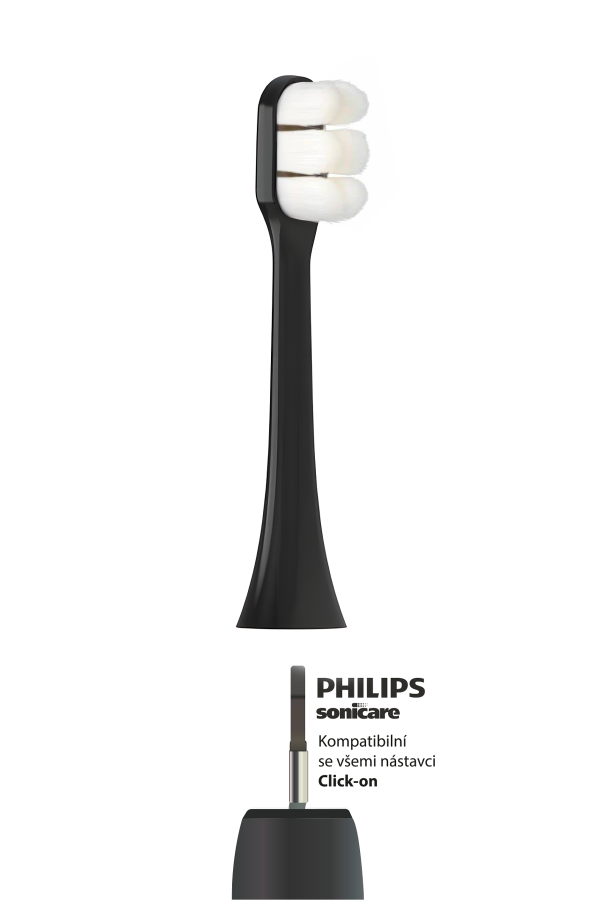 Ultrajemná hlavice Nanosmile Sonic Black FLEX pro elektrický kartáček Philips Sonicare