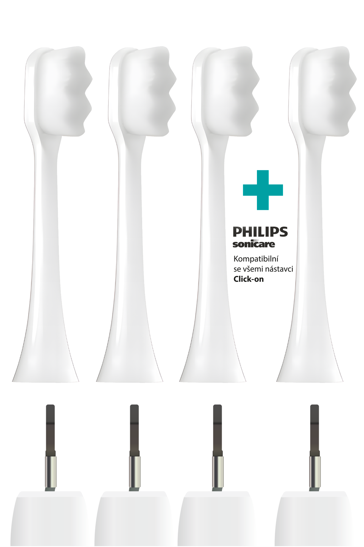 3+1 Ultrajemná hlavice Nanosmile Sonic White pro elektrický kartáček Philips Sonicare
