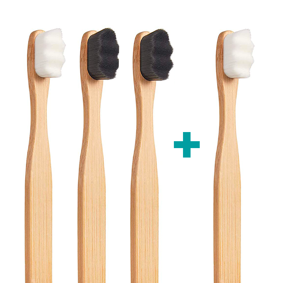 3+1 Ultrajemný zubní kartáček Nanosmile Eco Black&White