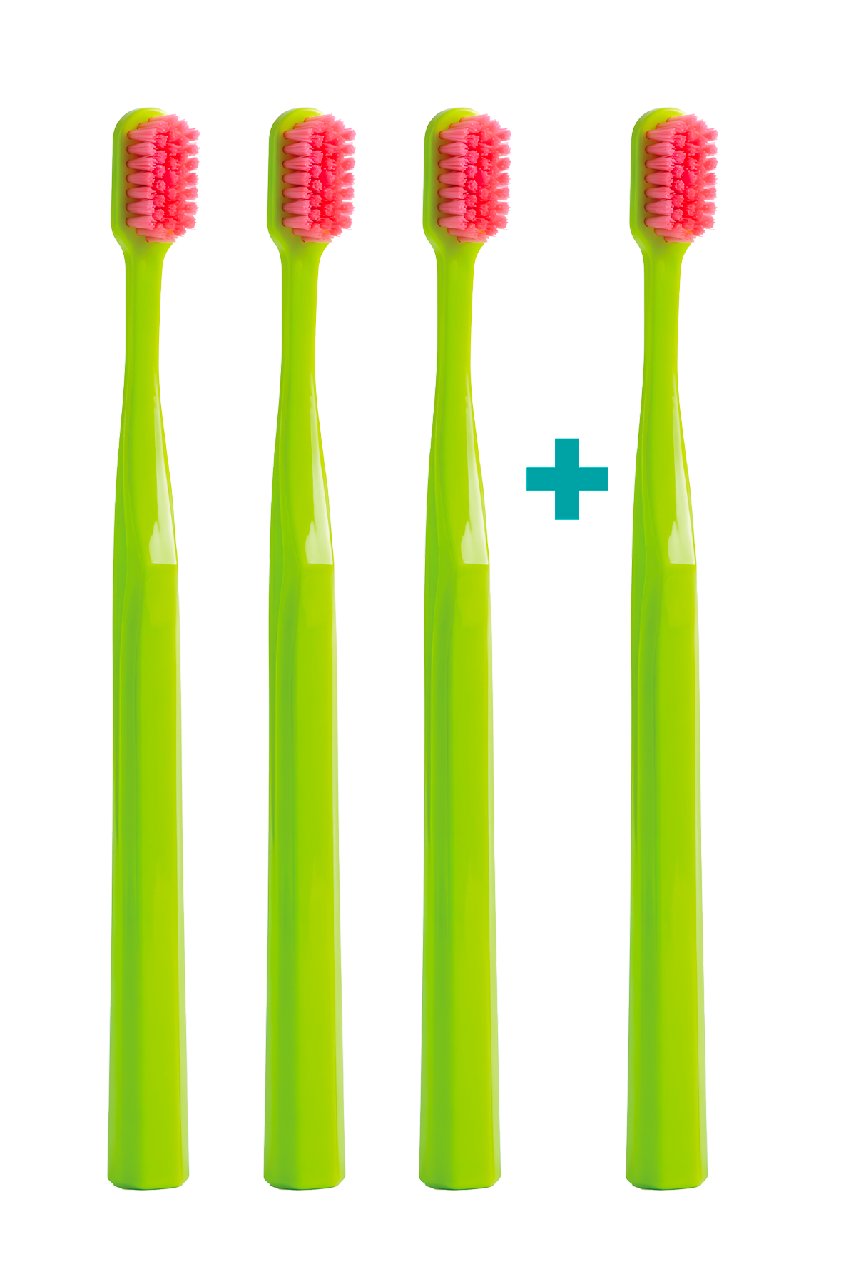 3+1 Jemný zubní kartáček Nanosmile Green