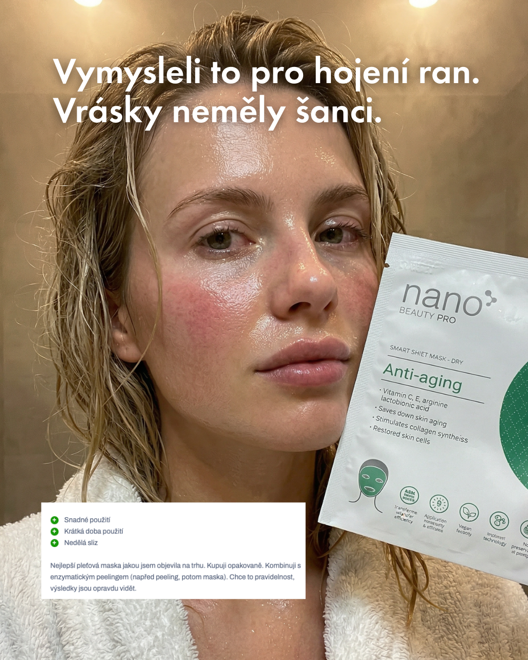 Anti-aging nanovlákenná maska nanoBeauty INTENSIVE