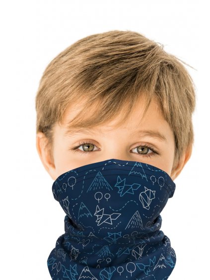 Dětský antivirový šátek nanoSPACE - lišky FFP2 dle dTestu