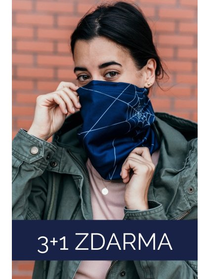 3+1 ZDARMA Set antivirových šátků nanoSPACE - modrá FFP2 dle dTestu