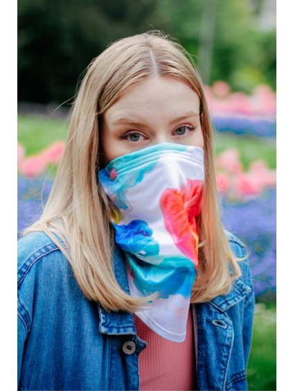 Letní antivirový šátek nanoSPACE - multicolor záchyt FFP2, letní verze