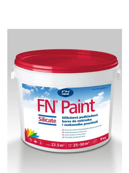 Bílá silikátová barva pro exteriér i interiér FN NANO® Paint Silicate  Bílá malířská barva