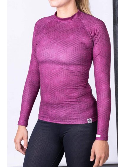 Tmavo ružové ultraľahké dámske termo tričko Plastic nanosilver®