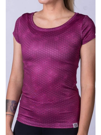 Tmavo ružové dámske tričko kr. rukáv ACTIVE Plastic nanosilver®