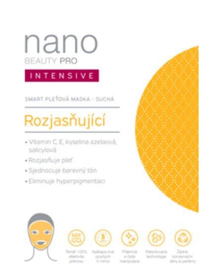 Rozjasňující nanovlákenná maska nanoBeauty INTENSIVE  Více účinných látek