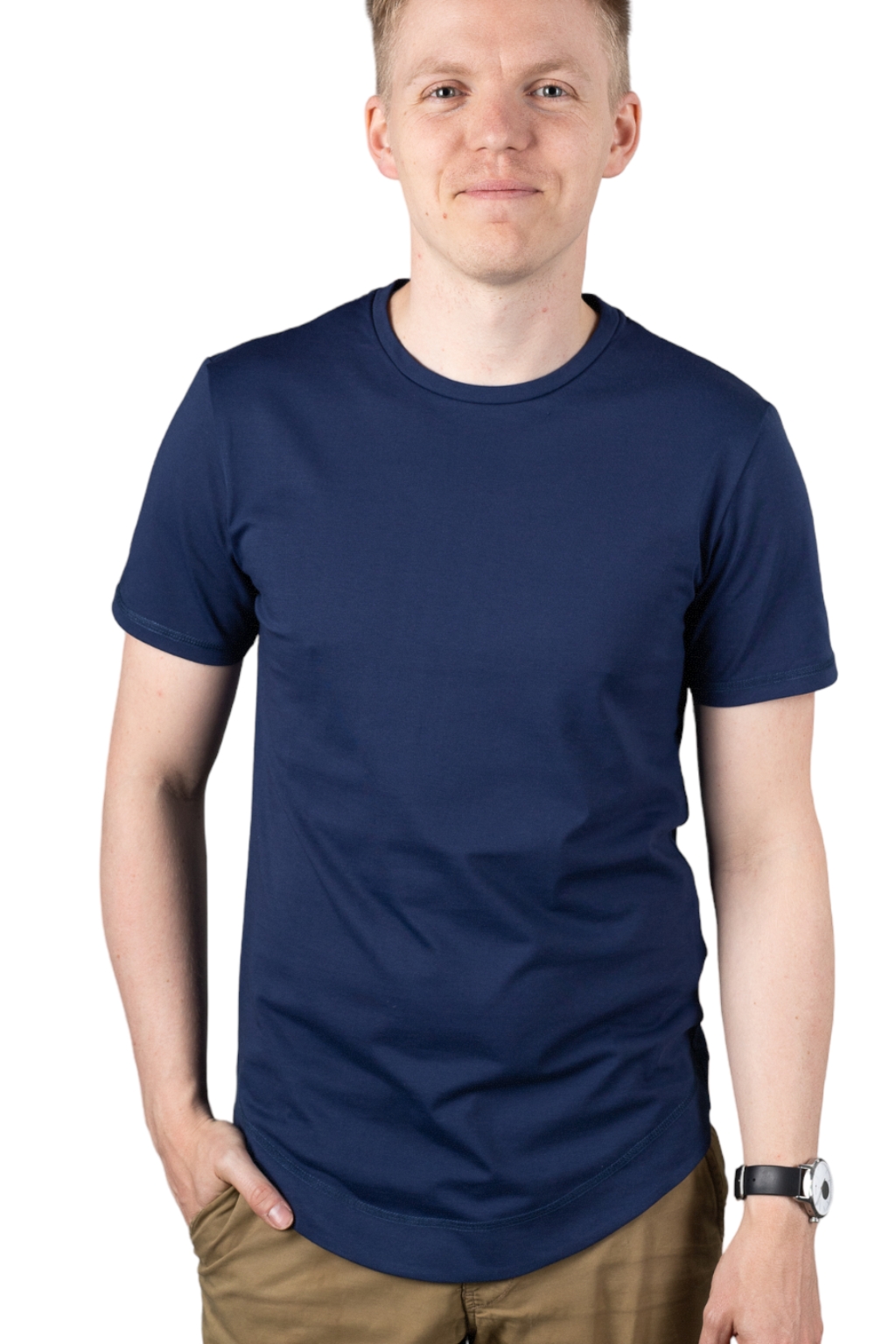 Modré minimalistické pánské tričko LUKAS - nanoSPACE by LADA Velikost: S