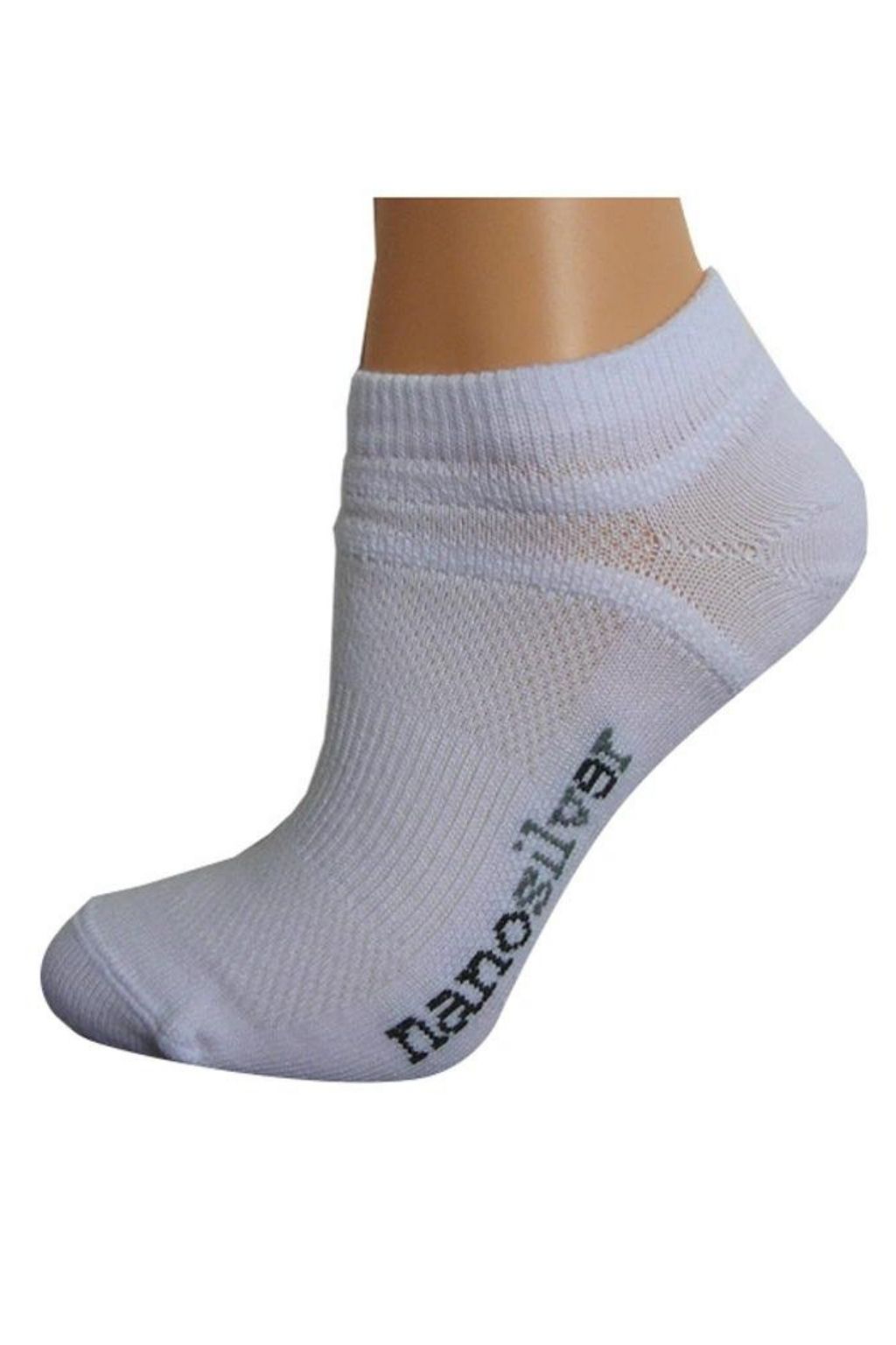Levně nanosilver® Kotníkové tenké ponožky nanosilver bílé Velikost: XL 47/49