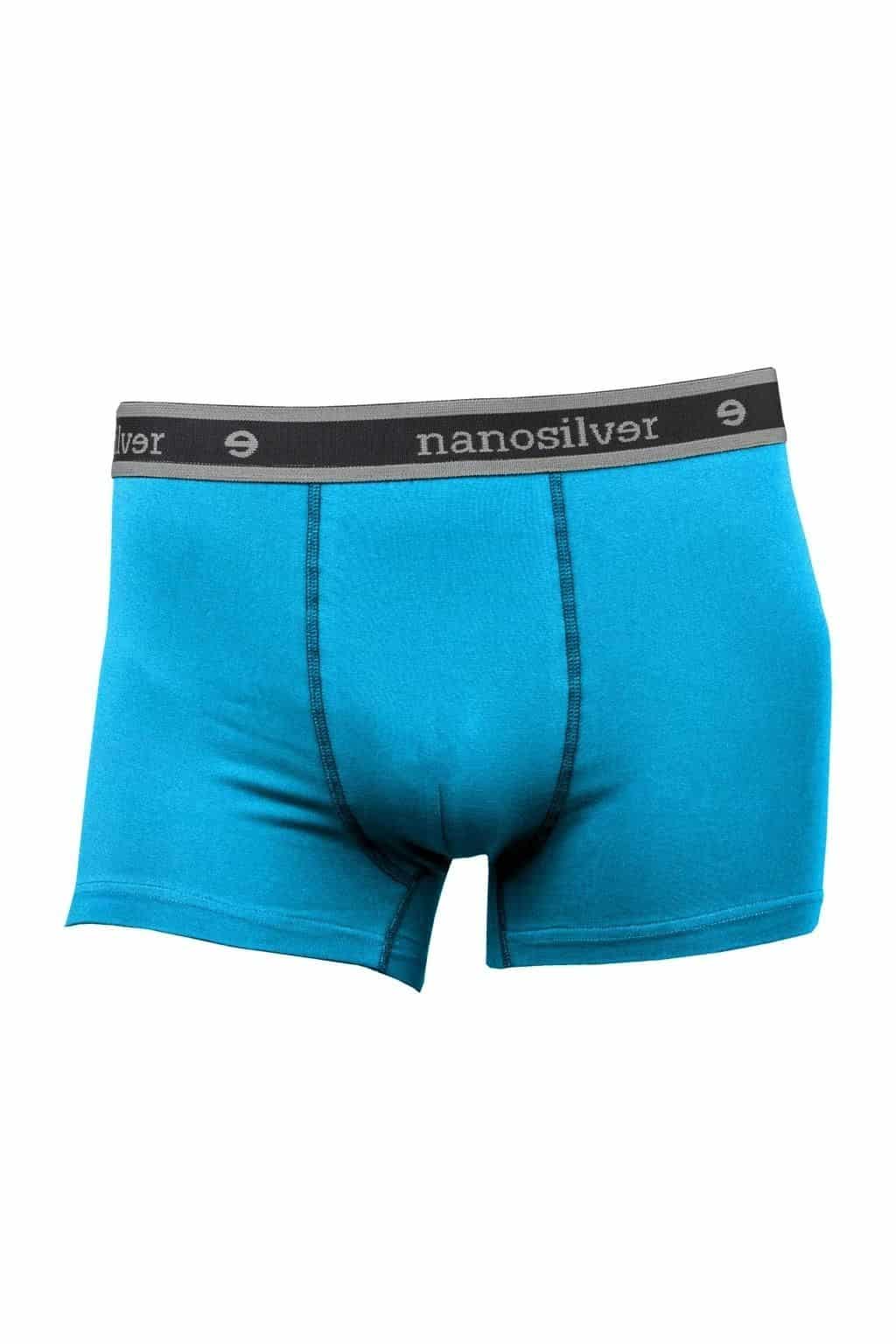 Levně nanosilver® Nano boxerky s gumou nanosilver bez zadního švu – modré Velikost: XXL