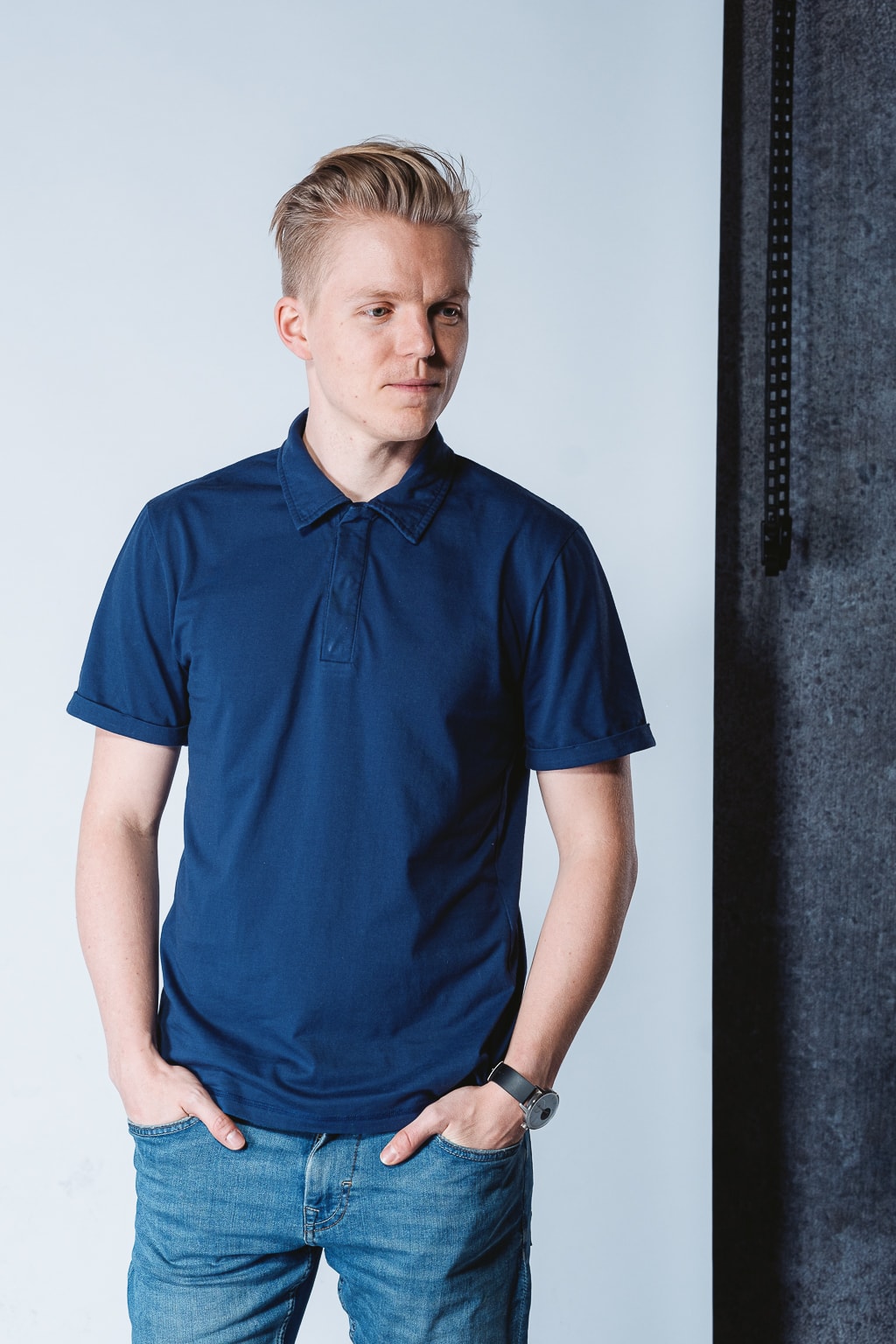 Levně Modrá pánská polokošile Golf Polo nanoSPACE by LADA Velikost: XL