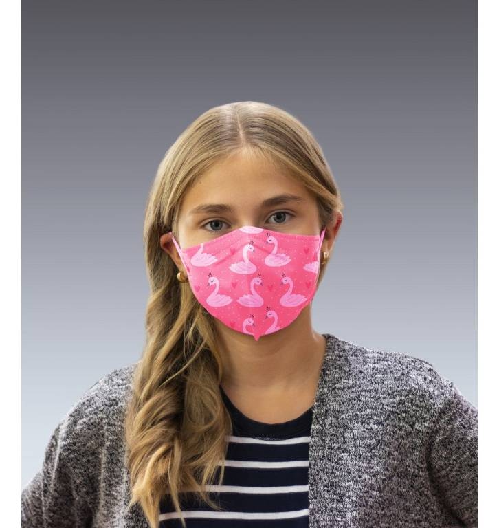 PARDAM - český výrobce respirátorů BreaSAFE Nanovlákenná maska BreaSAFE COMMUNITY MASK KIDS Varianta: labutě