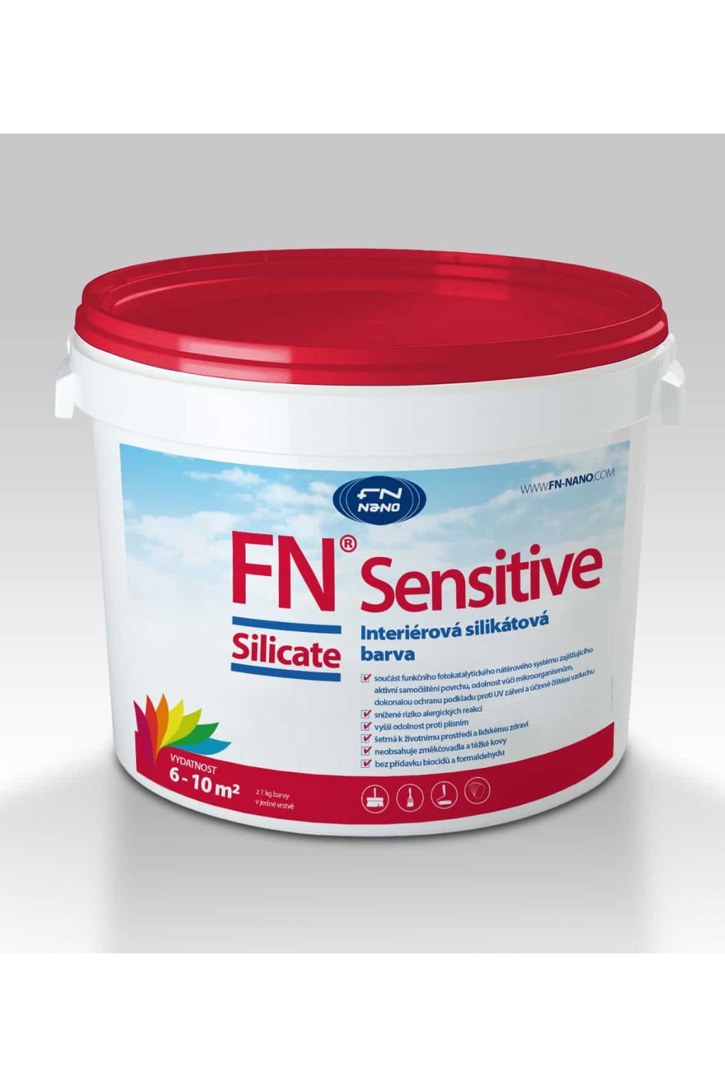 Bílá interiérová silikátová barva FN NANO® Sensitive Silicate