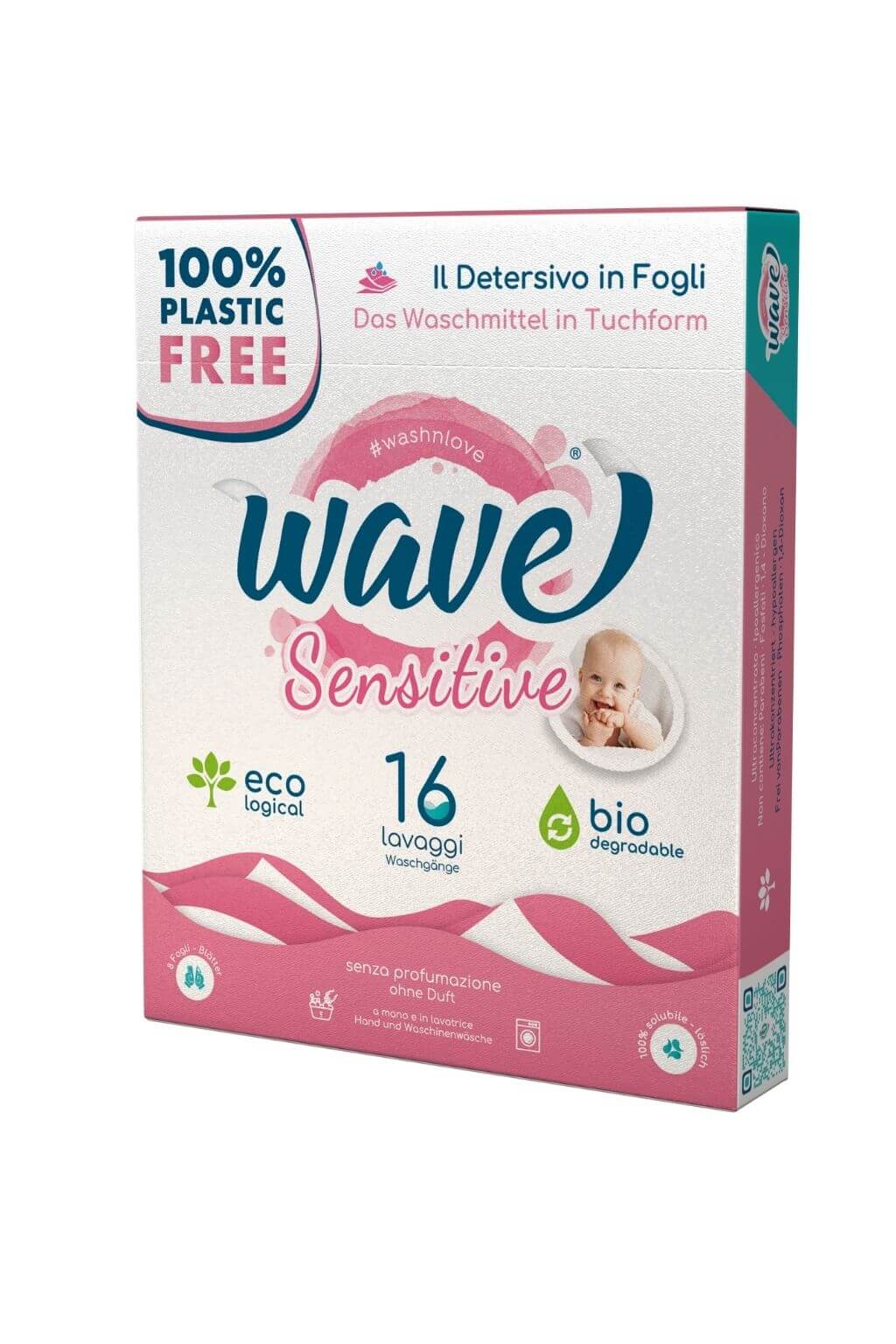 Prací proužky Wave Sensitive bez vůně na 16 praní