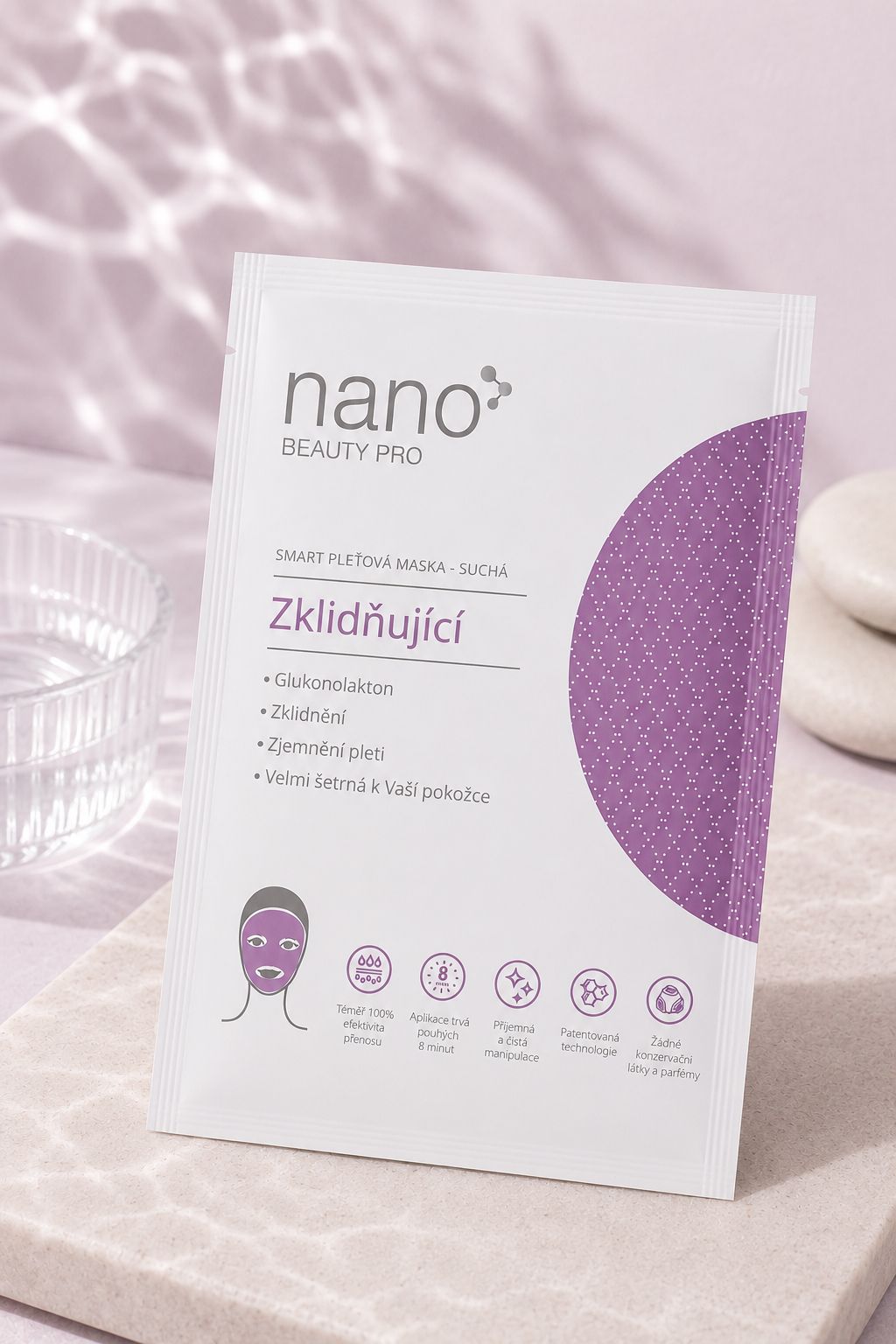Zklidňující nanovlákenná maska nanoBeauty