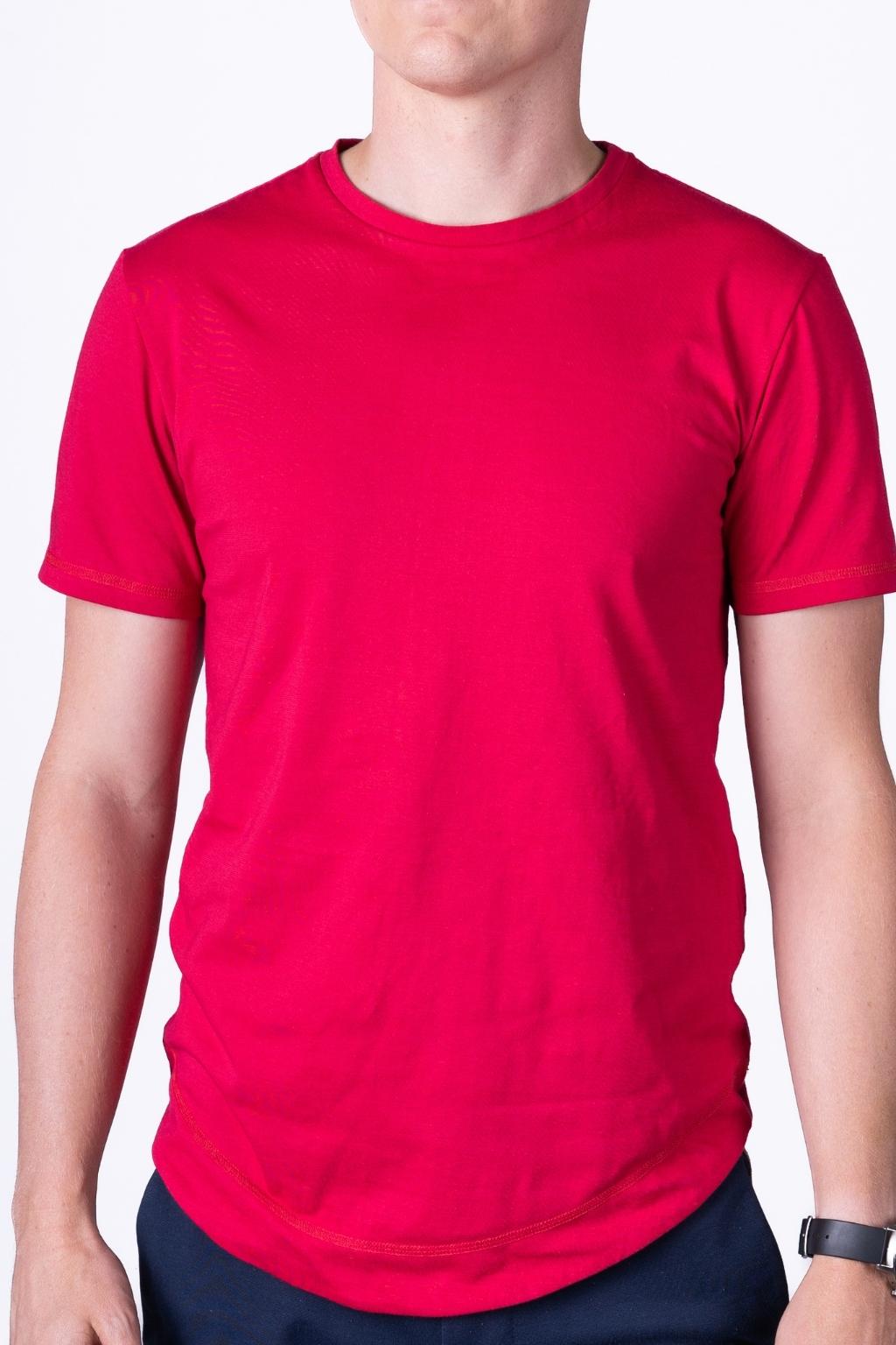 Červené minimalistické pánské tričko LUKAS - nanoSPACE by LADA Velikost: XL
