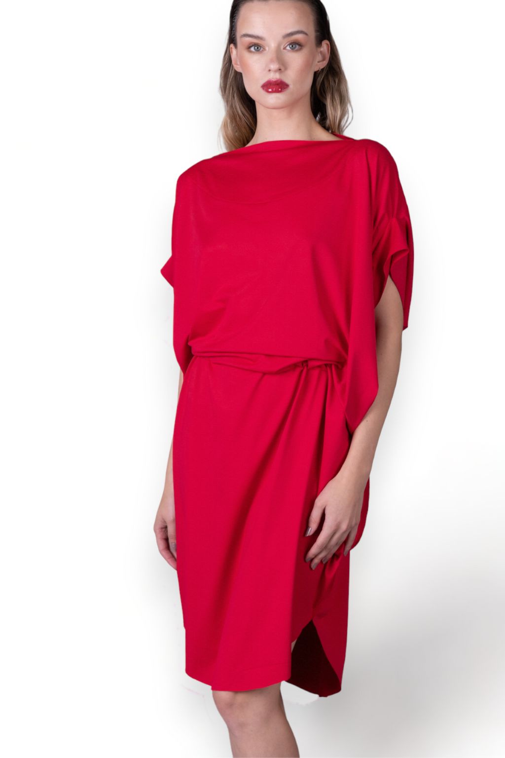 Červené Designové šaty Elegant Eagle – nanoSPACE by LADA