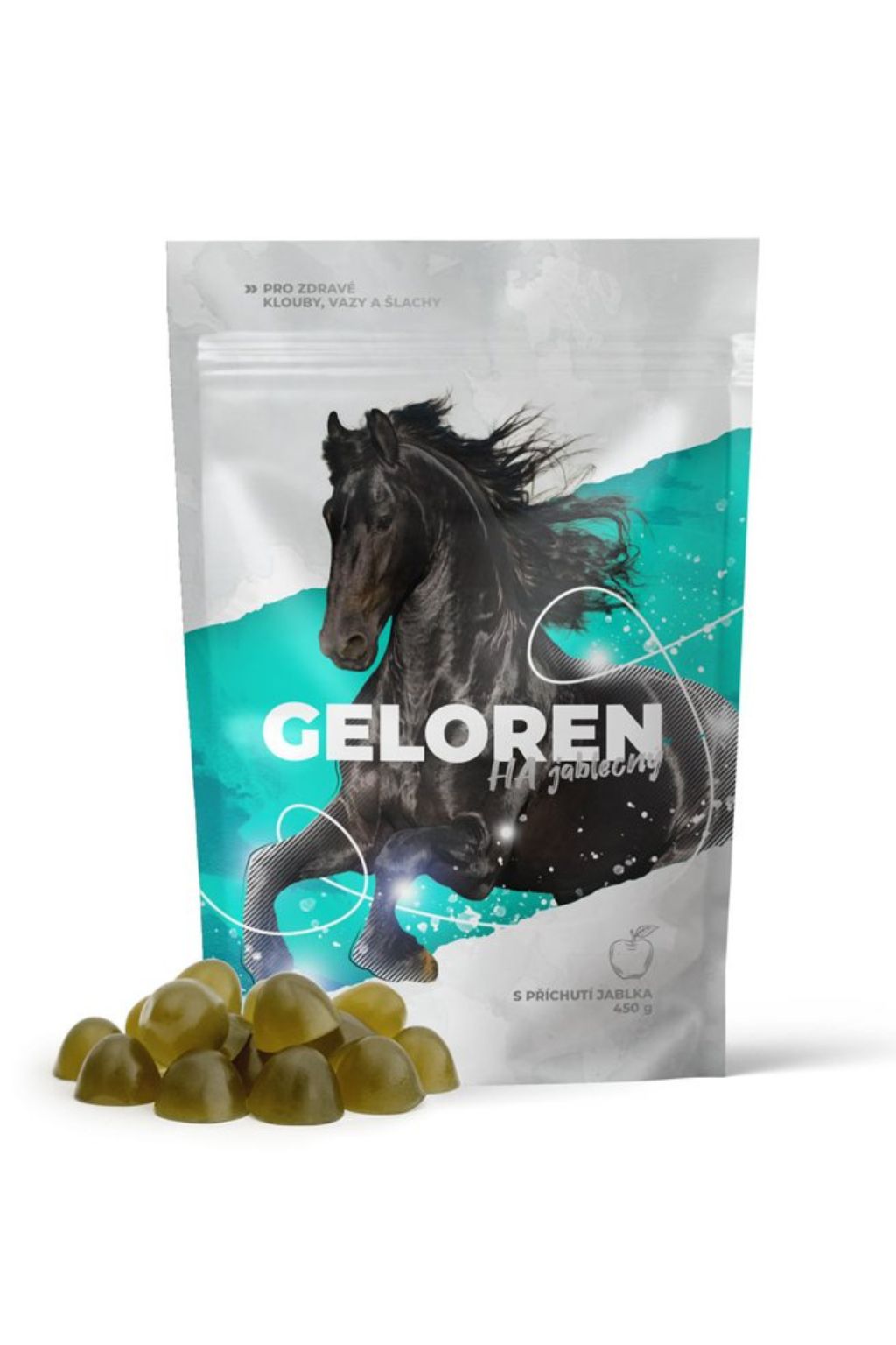 Levně Geloren HA pro koně jablečný, 1350 g, 90 tbl kloubní výživa pro koně