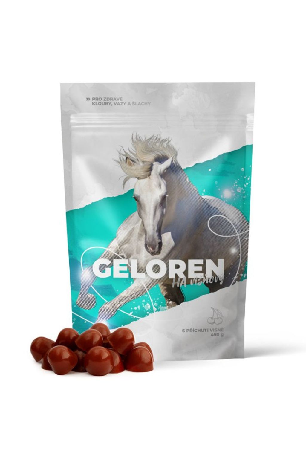 Levně Geloren HA pro koně višňový 1350 g (90 tbl) kloubní výživa pro koně