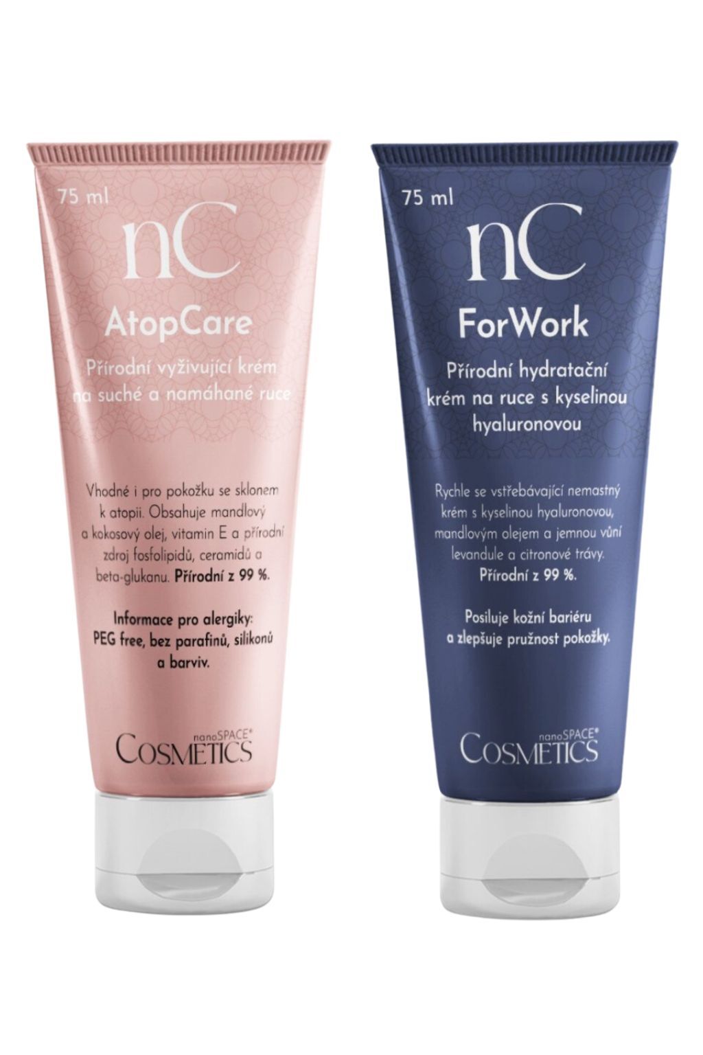 Levně Sada přírodních krémů na ruce AtopCare + ForWork nanoSPACE Cosmetics