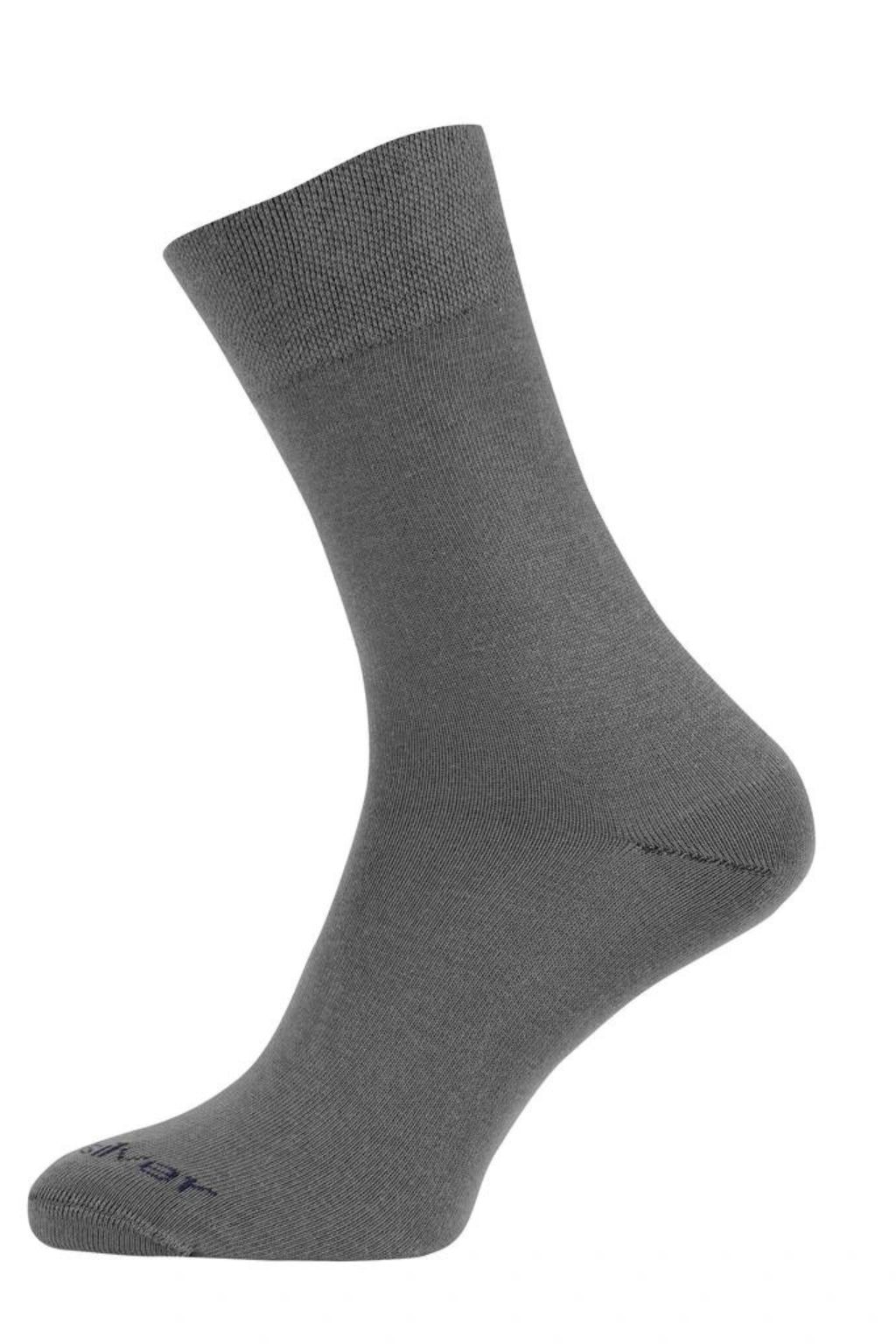 Levně nanosilver® Společenské ponožky se stříbrem nanosilver NEW šedé Velikost: XL 47/49