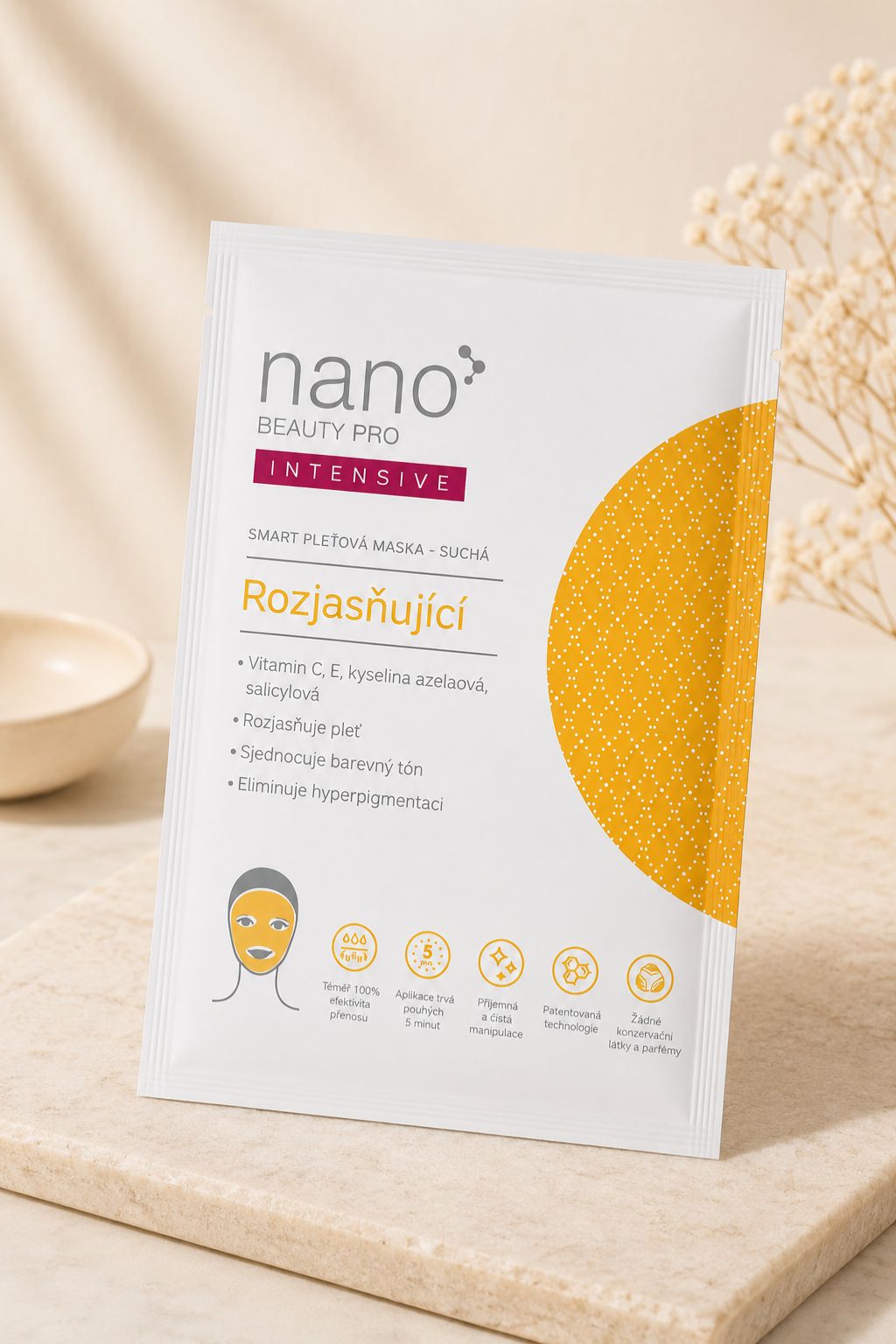 Rozjasňující nanovlákenná maska nanoBeauty INTENSIVE