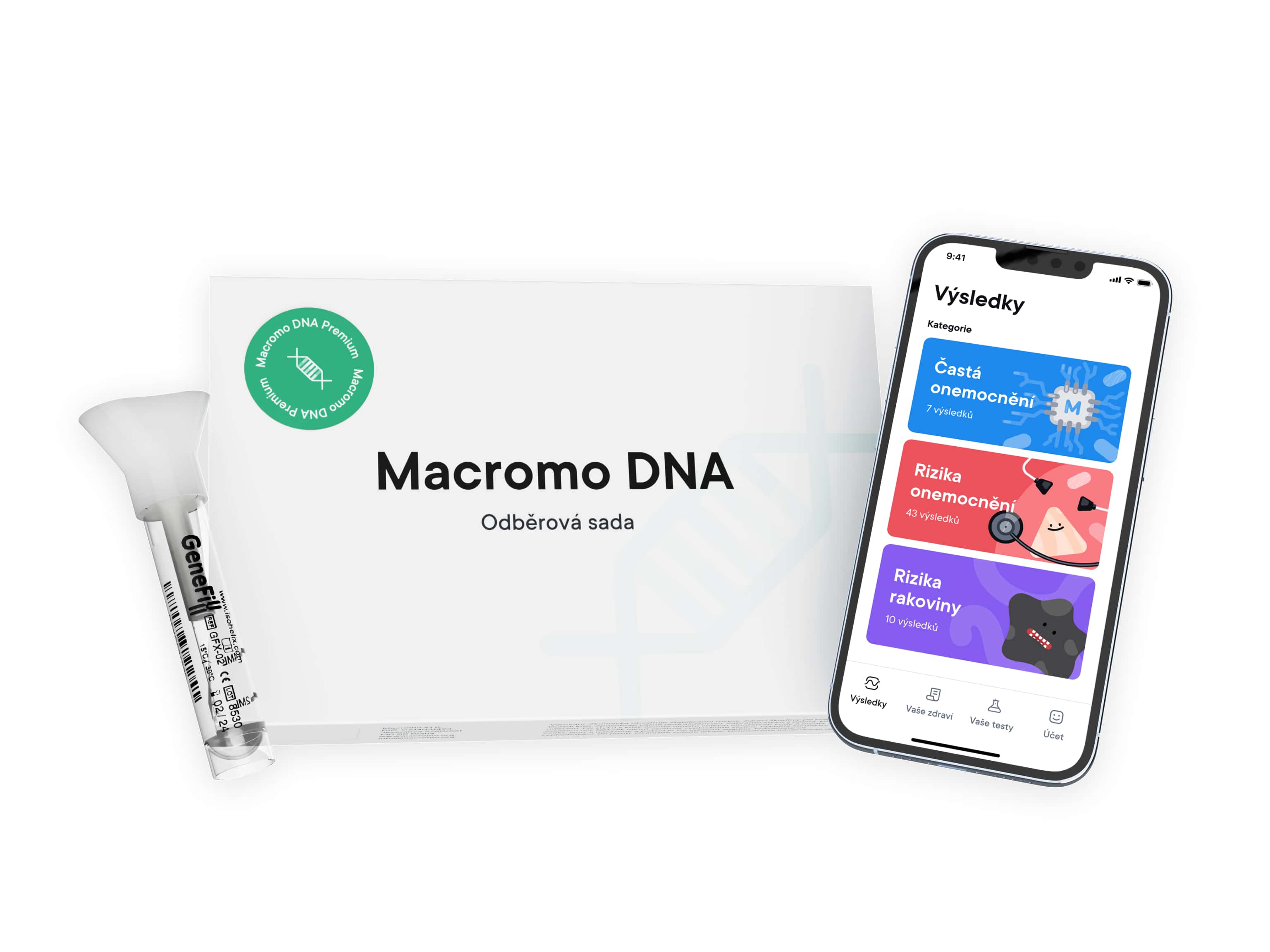 Levně Domácí DNA test 242+ výsledků – Macromo DNA Premium 242+ Výsledků