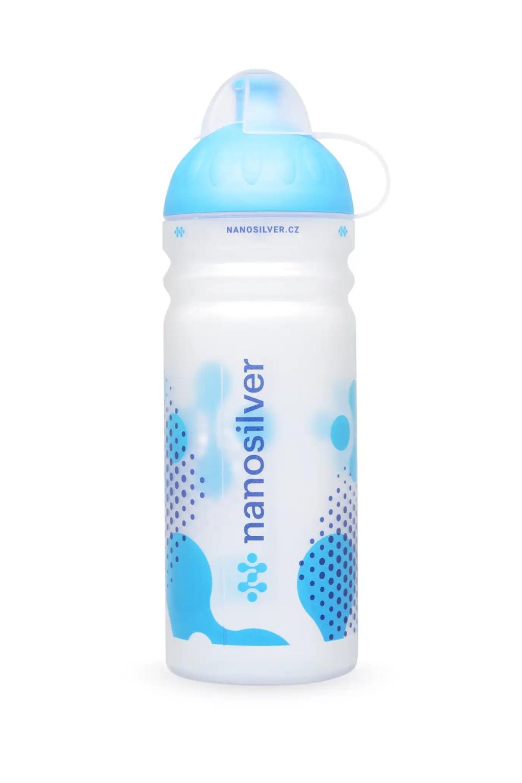 Levně Antibakteriální sportovní láhev s krytkou nanosilver® čirá/ modrá