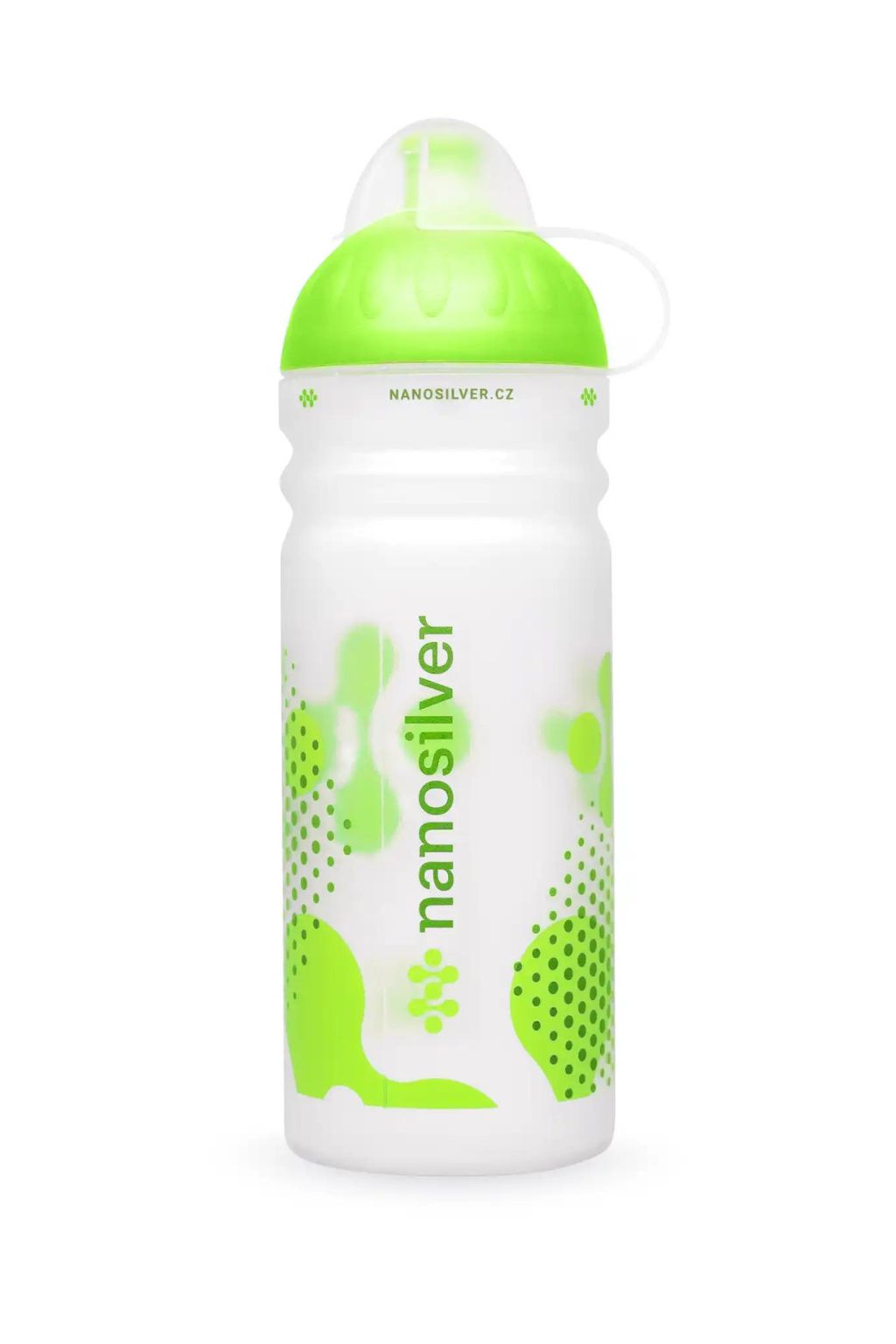 Levně Antibakteriální sportovní láhev s krytkou nanosilver® čirá/ zelená