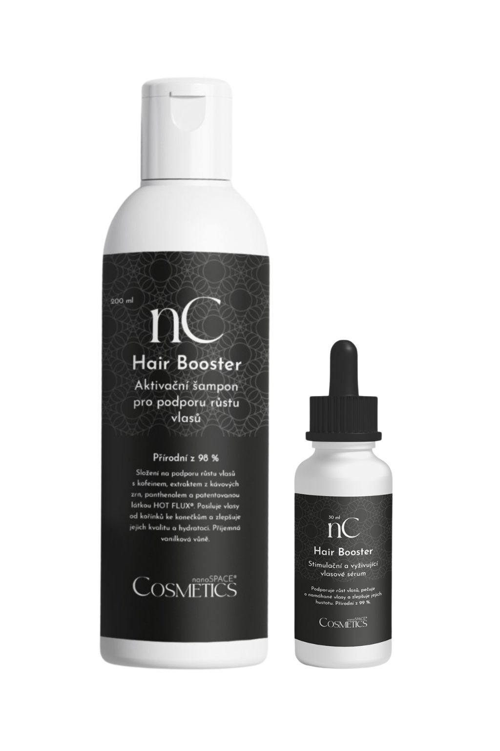 Levně nanoSPACE Cosmetics Sada vyživujícího vlasového séra a šampónu pro růst vlasů Hair Booster