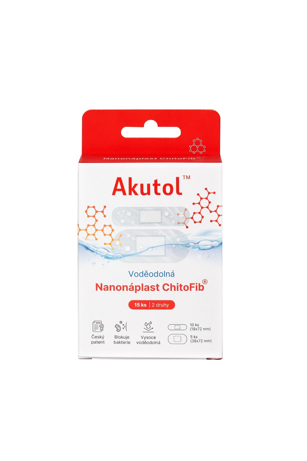 Levně AKUTOL AKUTOL™ Nanonáplast ChitoFib® Voděodolná