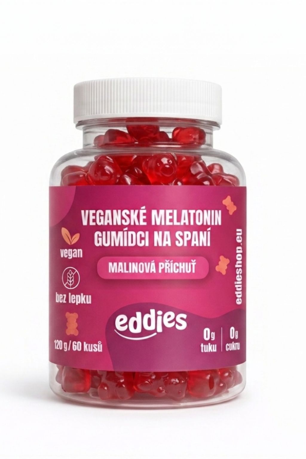 Eddies Gumídci na spánek s melatoninem Vegan - malina