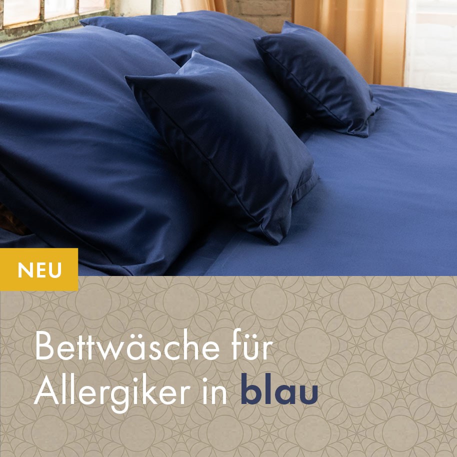 Bettwäsche für Allergiker in blau