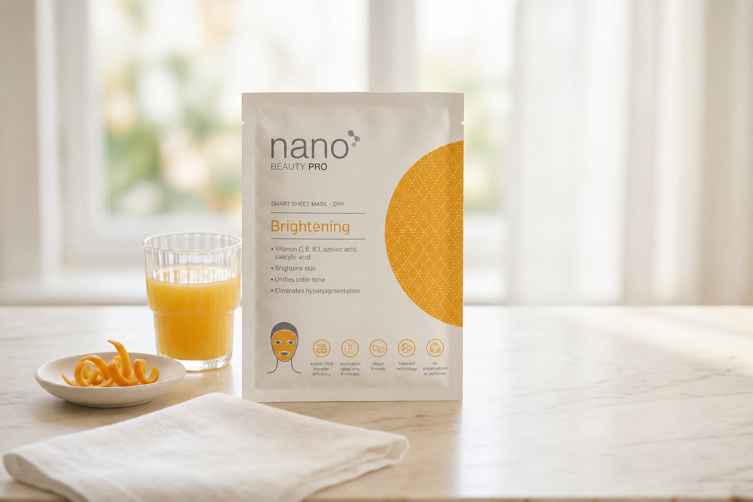 Aufhellende Nanofaser-Maske – Pflegeritual mit Vitamin C